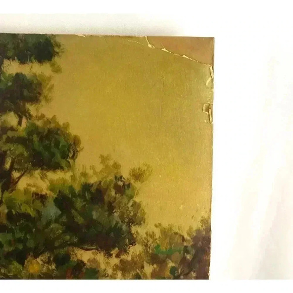 VTG Mid-Century Print Twilight Valley by Kenset 1945 Unframed 24"x28" - Picture 2 of 12